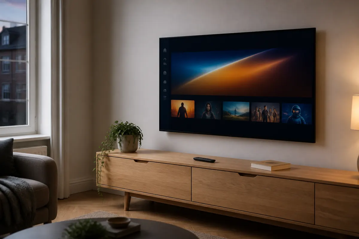 Living room TV ready for 1FLIX setup